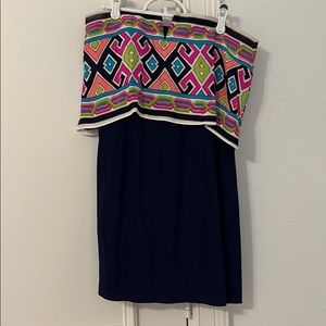 Alice & Trixie geometric strapless dress